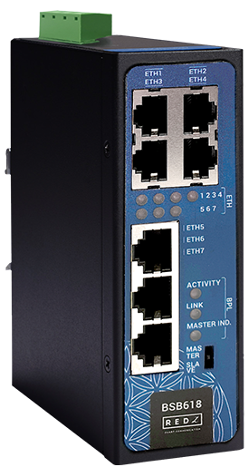 Industrial Unmanaged Ethernet Switch with 7 x 10/100Base-T(x) Port and BPL (Broadband Power Line) Link
