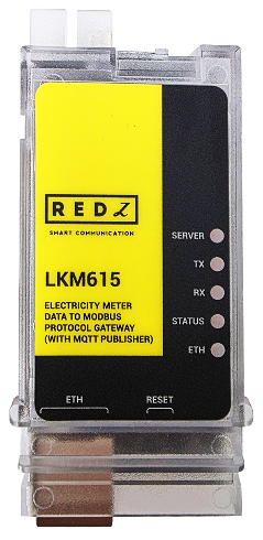 Electricity Meter Protocol to Modbus Protocol Gateway with MQTT, 1x 10/100 T(x) ETH port, Meter Side is Direct Connection to Meter