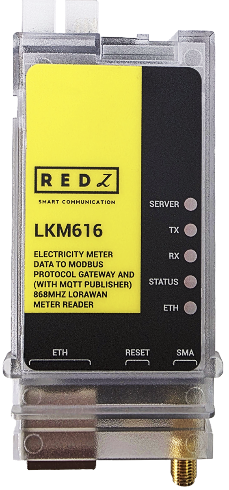 868MHz LoRaWAN Meter Reader and Electricity Meter Protocol to Modbus Protocol Gateway with MQTT, 1x 10/100 T(x) ETH port, Meter Side is Direct Connection to Meter
